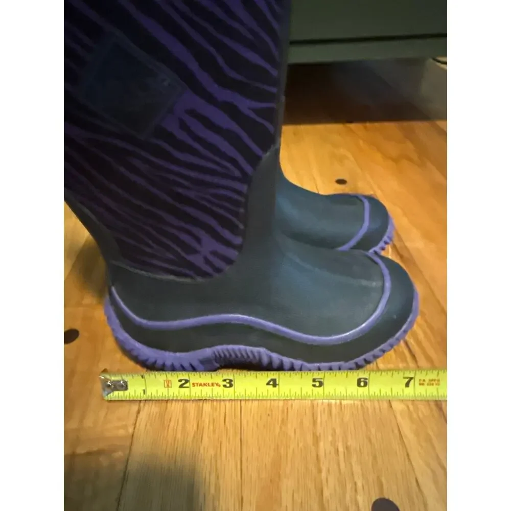 Muck Boot Company Kids Boots Size 10 Purple Zebra Waterproof Neoprene Rubber